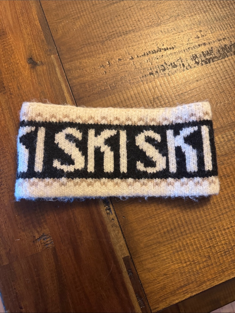 NWT Anthropologie Black and Cream Knit Ski Headband
